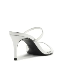 Jessica Mid Mule Metallic Sandal in Prata