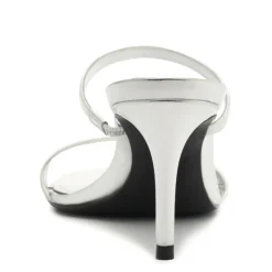 Jessica Mid Mule Metallic Sandal in Prata