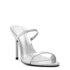 Jessica Mule Metallic Sandal in Prata