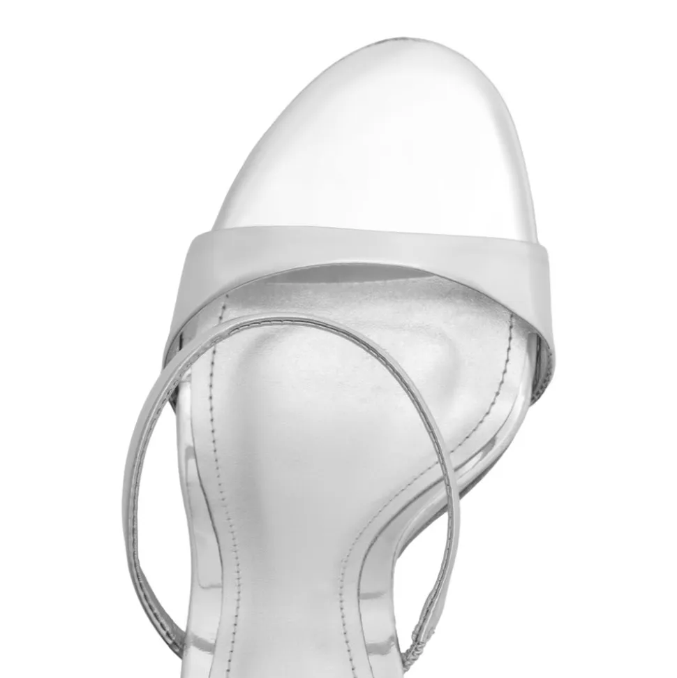 Jessica Mule Metallic Sandal in Prata