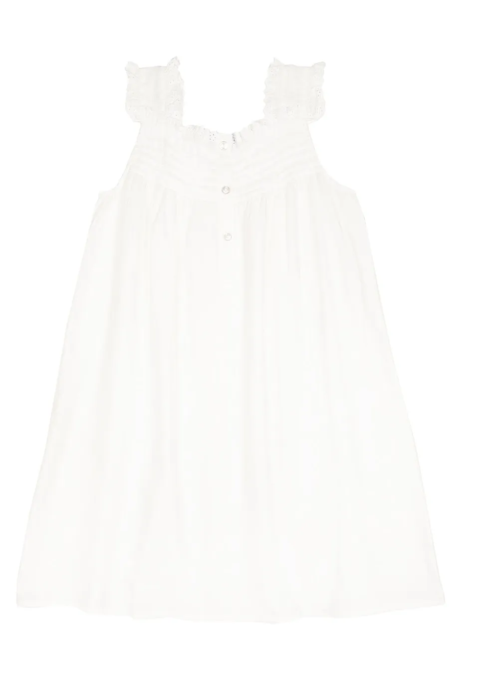 Jessie White Cotton Dress for Girls