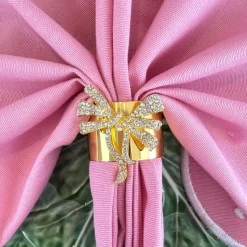 Jeweled Bow Napkin Rings, Set of 4