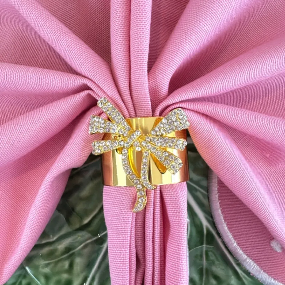 Jeweled Bow Napkin Rings, Set of 4