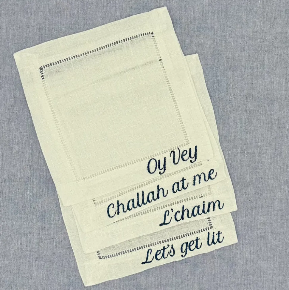 Jewish Sayings Cocktail Napkins, Set of 4