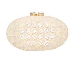 Joanna Clutch in Natural & Ivory
