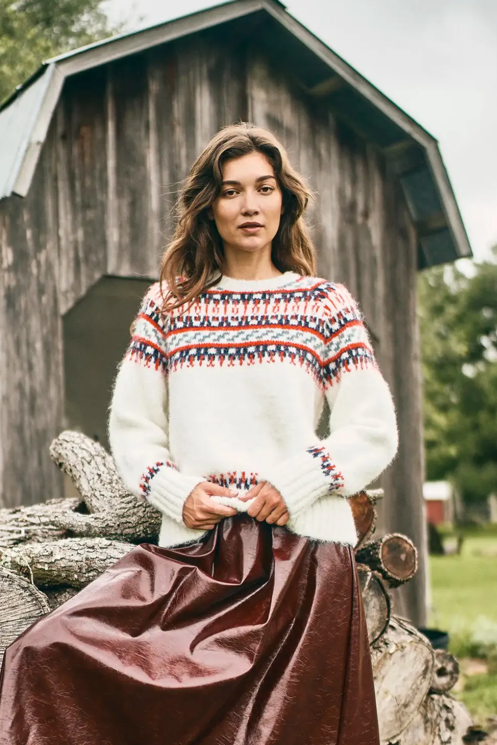 Josie Sweater in Cream Fairsle
