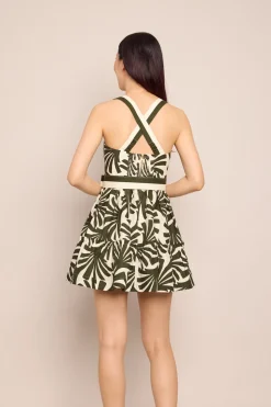 Julietta Mini Dress in Catalina Olive