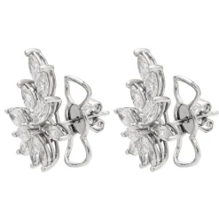 Juniper Leaf Diamond Stud Earrings