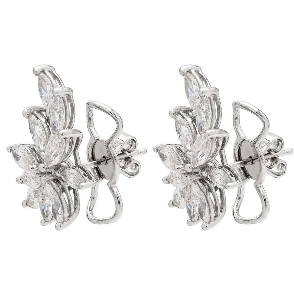 Juniper Leaf Diamond Stud Earrings