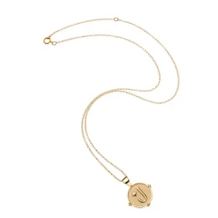 JW Letter Coin Pendant Necklace