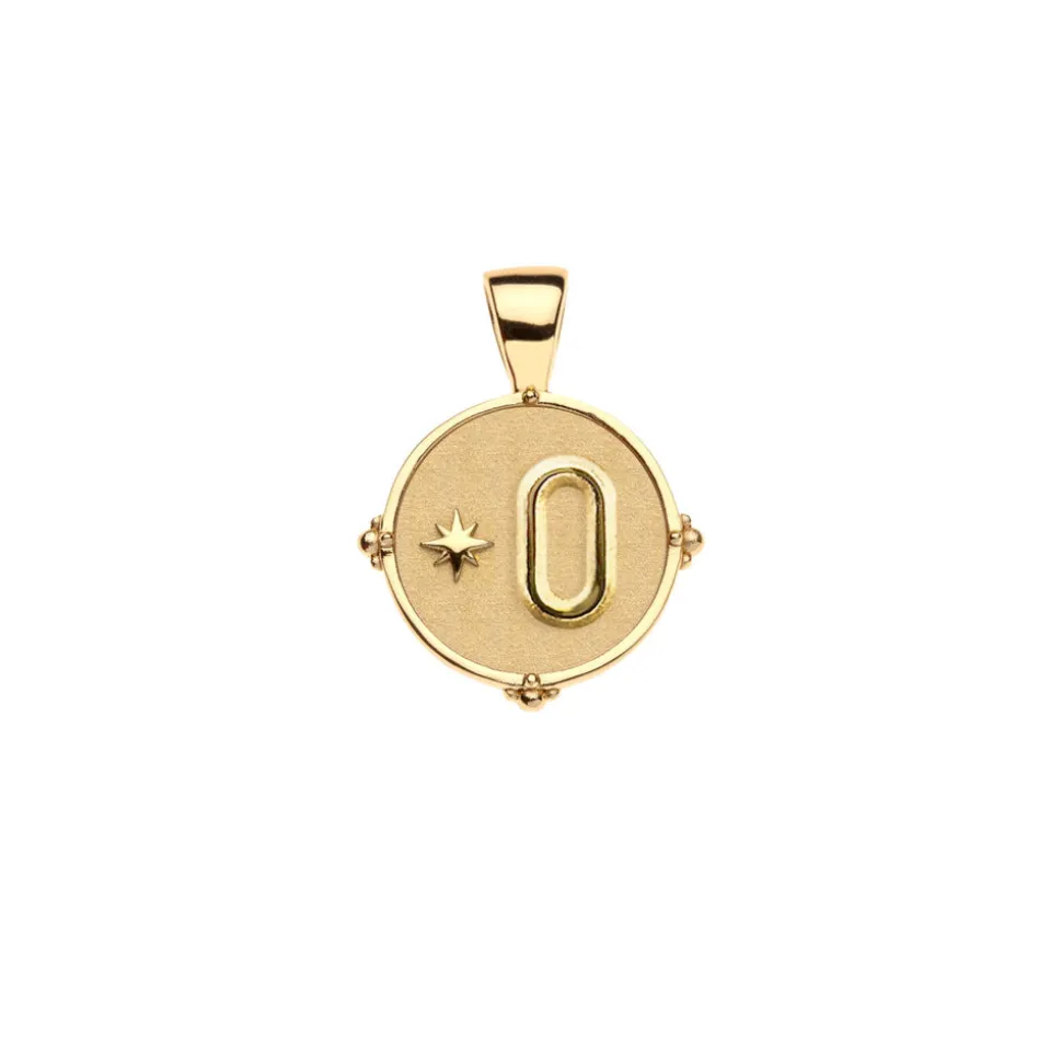 JW Letter Coin Pendant Necklace