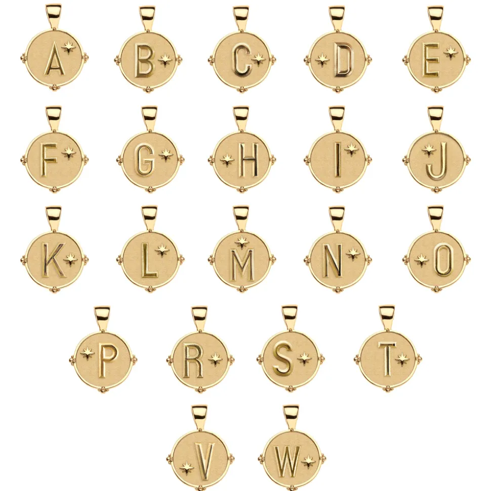 JW Letter Coin Pendant Necklace
