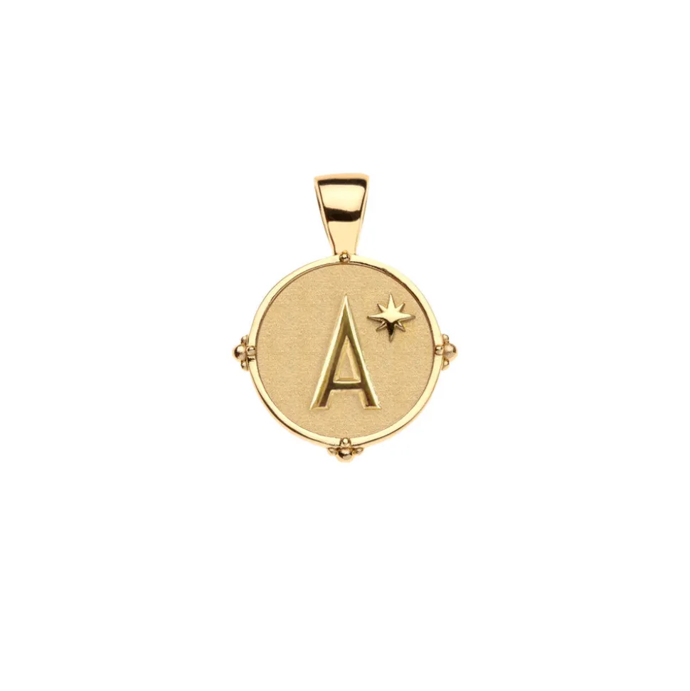 JW Letter Coin Pendant Necklace