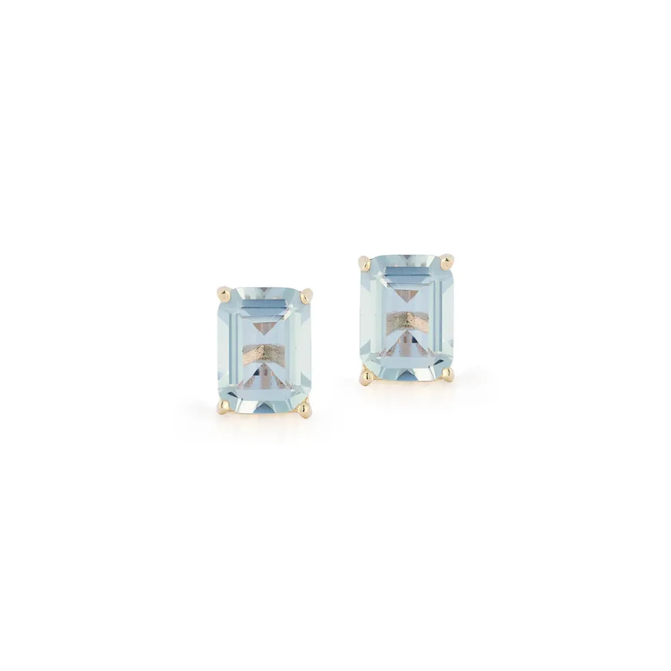 14K Blue Topaz Studs