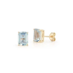 14K Blue Topaz Studs