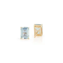 14K Blue Topaz Studs