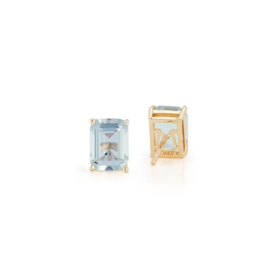 14K Blue Topaz Studs