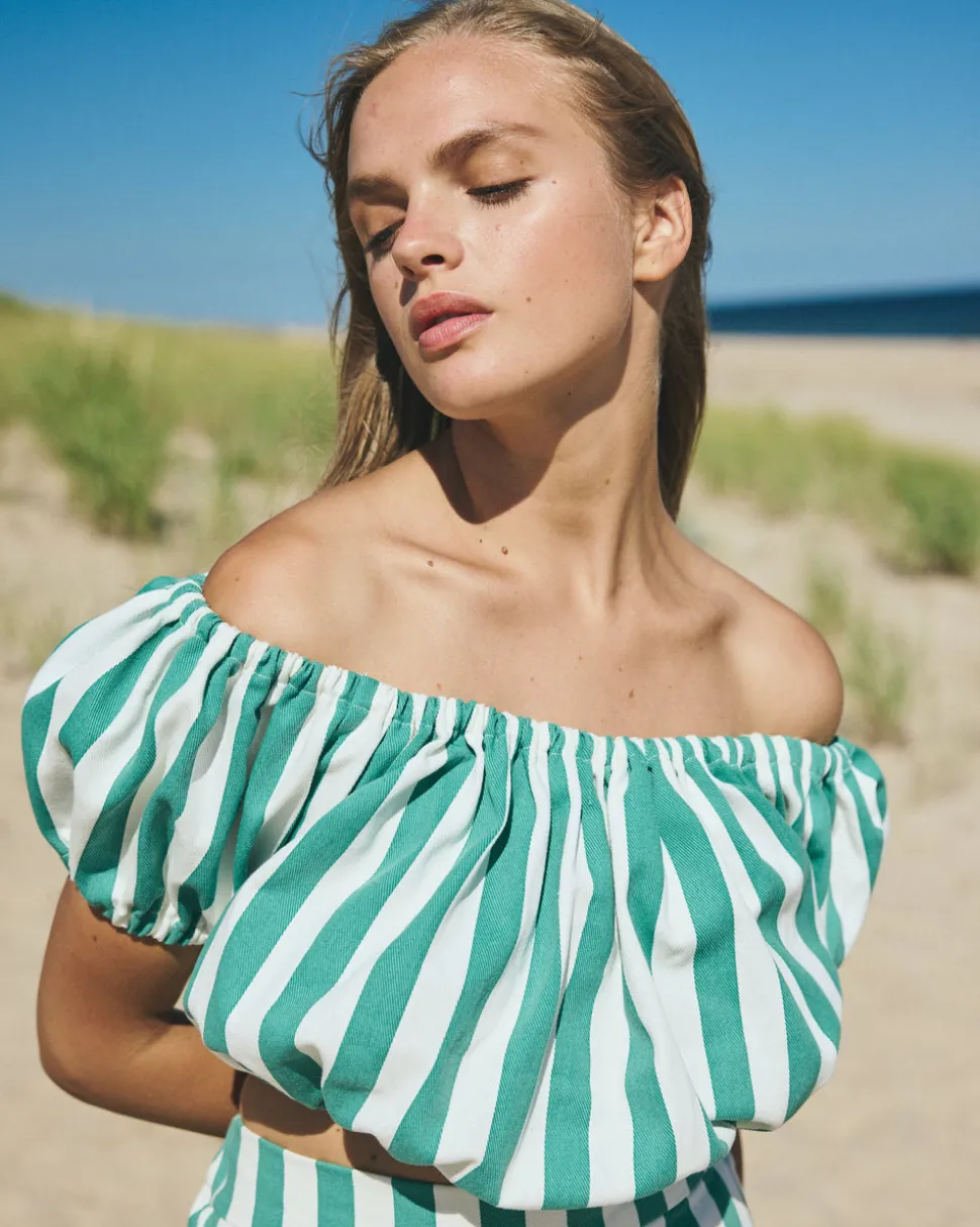Kaia Set in Green Stripe