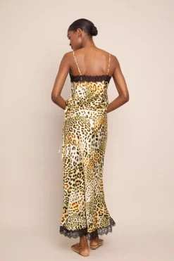 Kaia Slip Skirt in Cheetah Natural