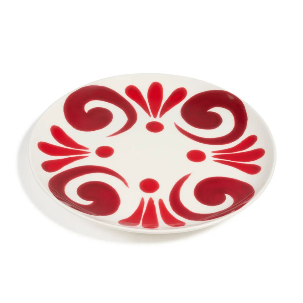 Kallos Charger Plate in Deep Red on White