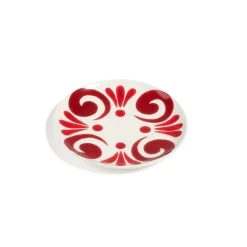 Kallos Dessert Plate in Deep Red on White