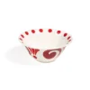 Kallos Salad Bowl in in Deep Red on White