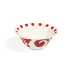 Kallos Salad Bowl in in Deep Red on White