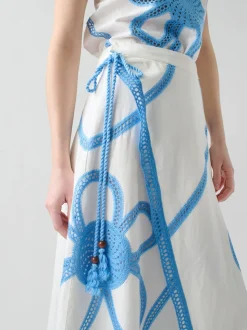 Kampos Wrap Skirt in White Multi