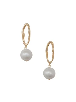 Kate Earrings in Gold-White