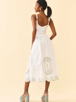 Katherine Dress in White Whimsy