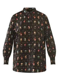 Katie Button Down in Florence Black Floral