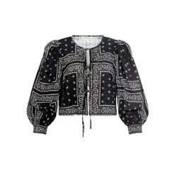 Katie Top in Aces Wild Black
