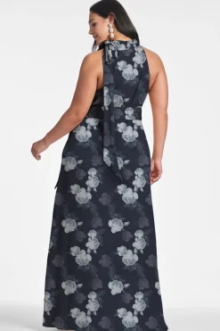 Kayla Gown in Midnight Glacial Rose