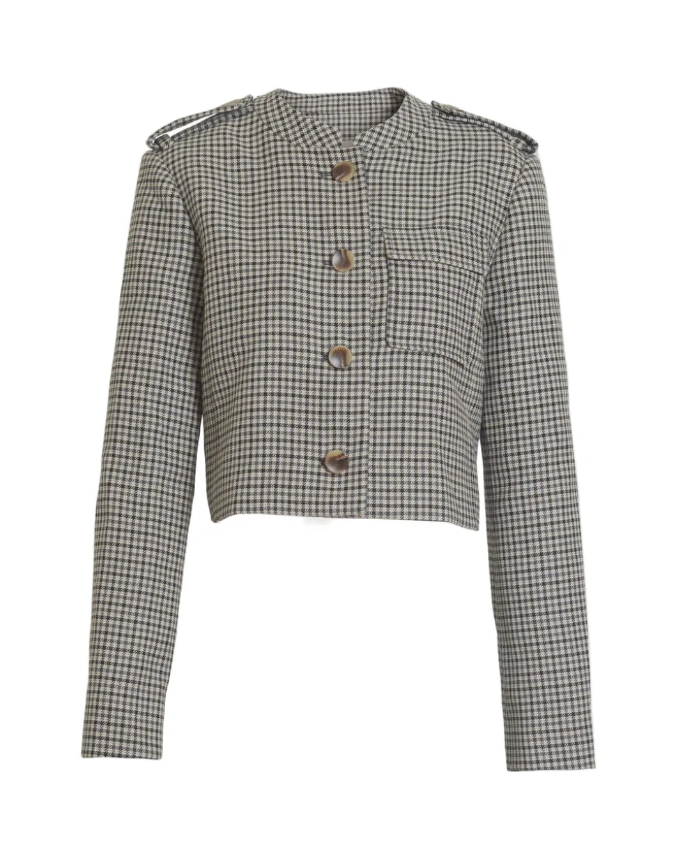 Kerrin Jacket in Dark Khaki & Maritime Blue Multi