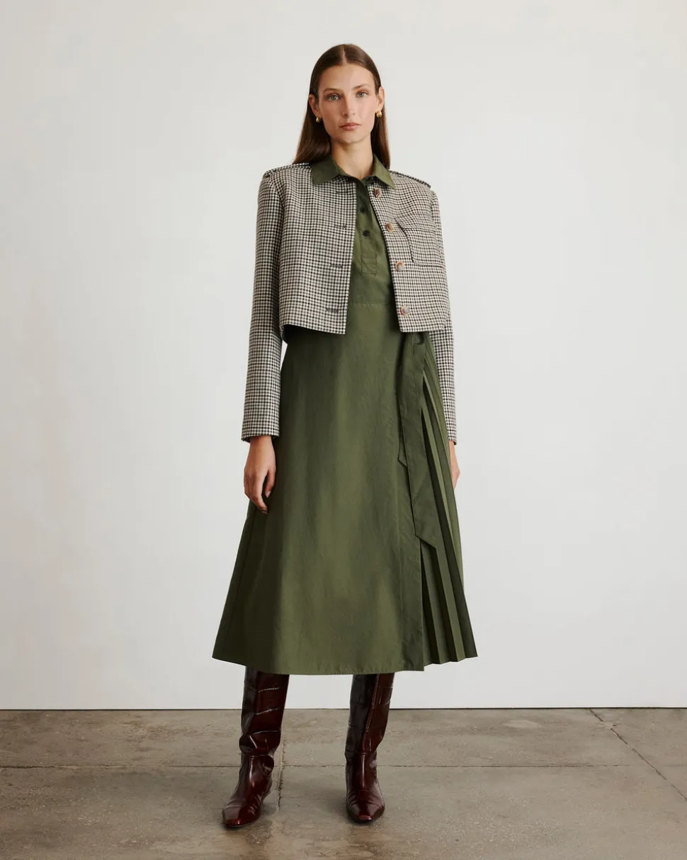 Kerrin Jacket in Dark Khaki & Maritime Blue Multi