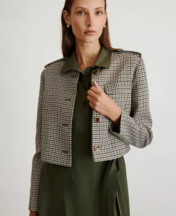 Kerrin Jacket in Dark Khaki & Maritime Blue Multi