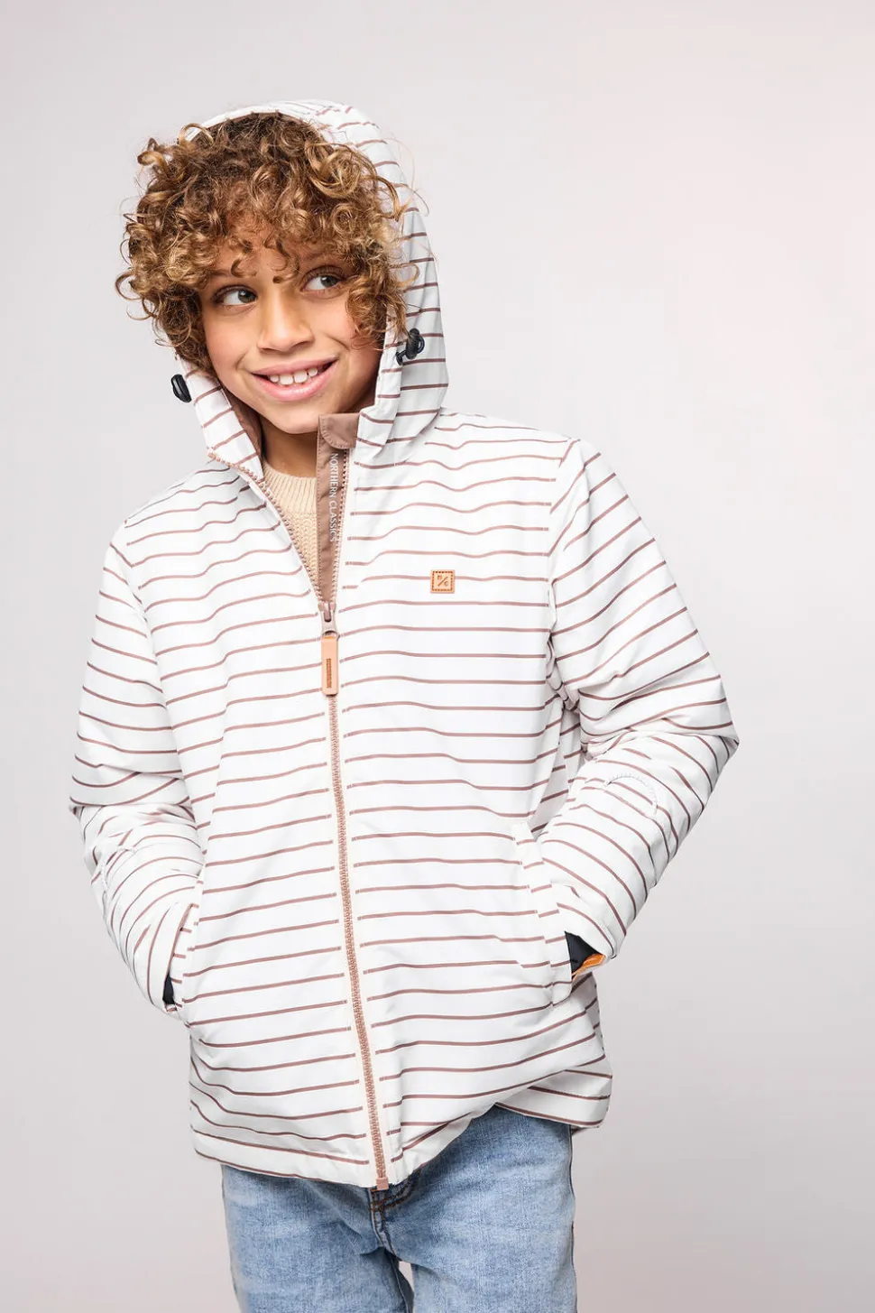 Kids' Breton Stripe Winter Coat