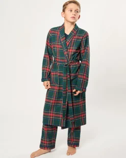 Kid's Brushed Twill Robe in Kensington Tartan