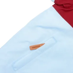 Kids' Cloud Blue Winter Coat with Red Rugby Stripe