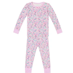 Kid's Mermaids Two Piece Pajamas in Pink