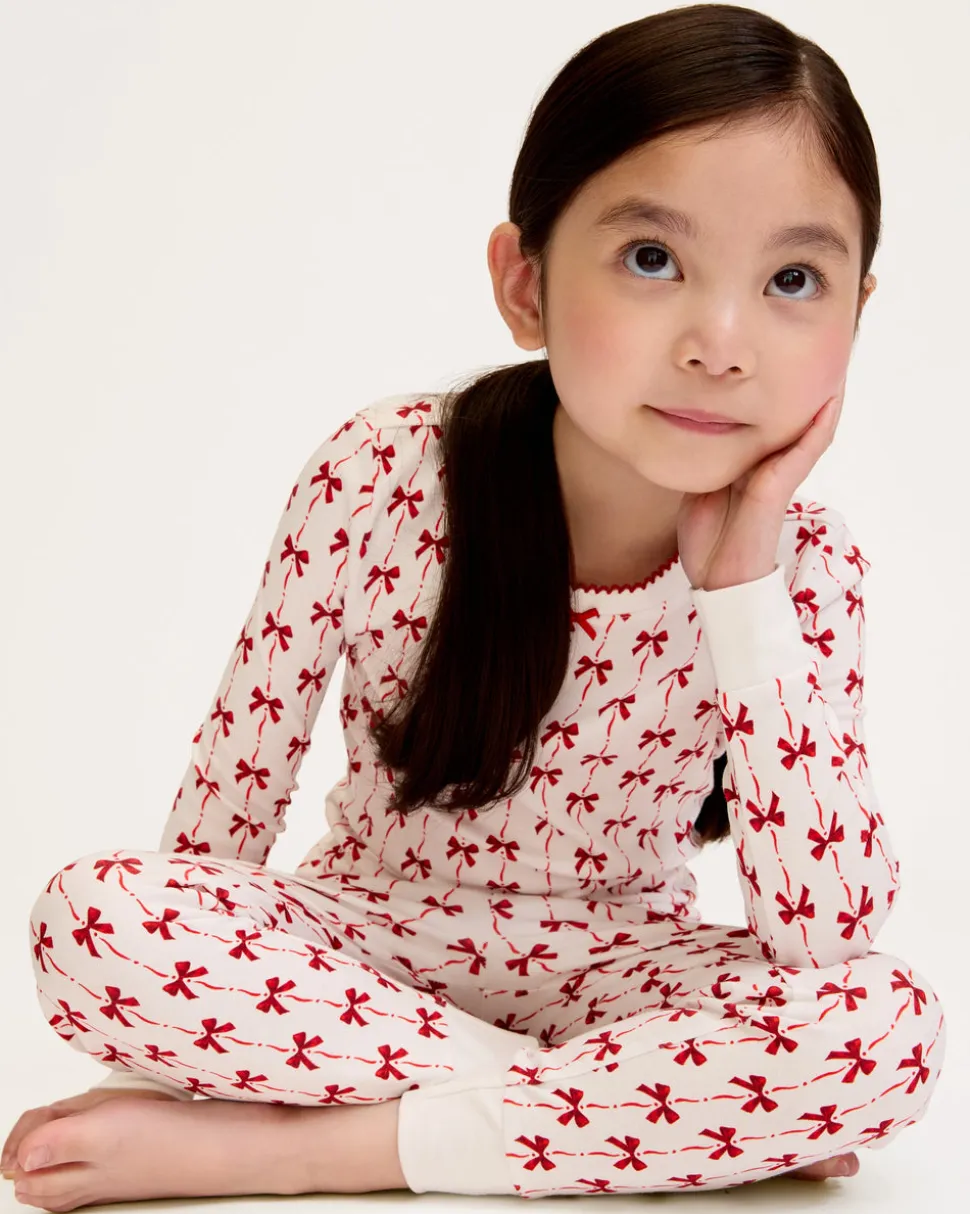 Kid’s Pima Snug Fit Pajama Set in Blissful Bows