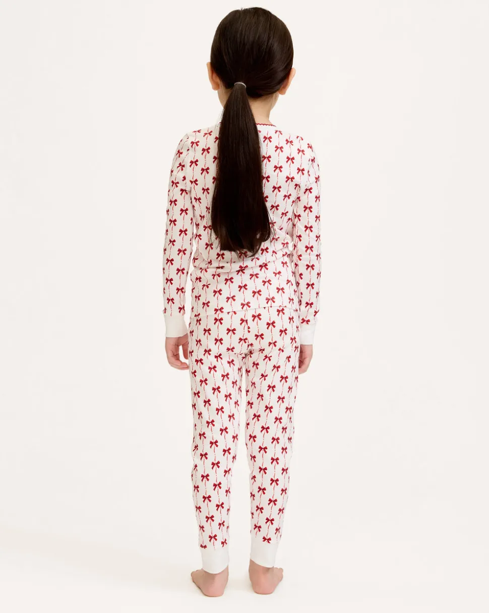 Kid’s Pima Snug Fit Pajama Set in Blissful Bows