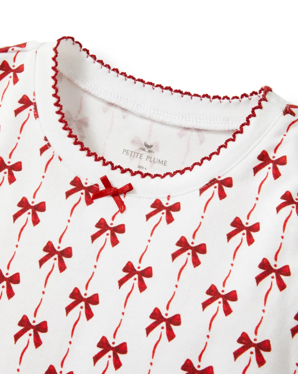 Kid’s Pima Snug Fit Pajama Set in Blissful Bows