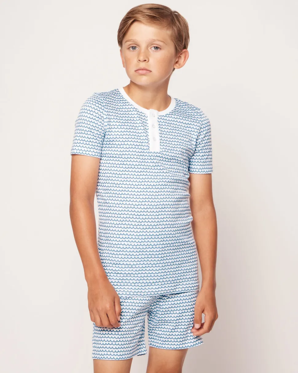 Kid’s Pima Snug Fit Pajama Short Set in La Mer