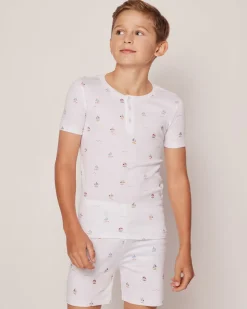 Kid’s Pima Snug Fit Pajama Short Set in Bateau
