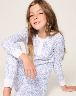 Kid’s Pima Snug Fit Pajama Set in Bluehearts