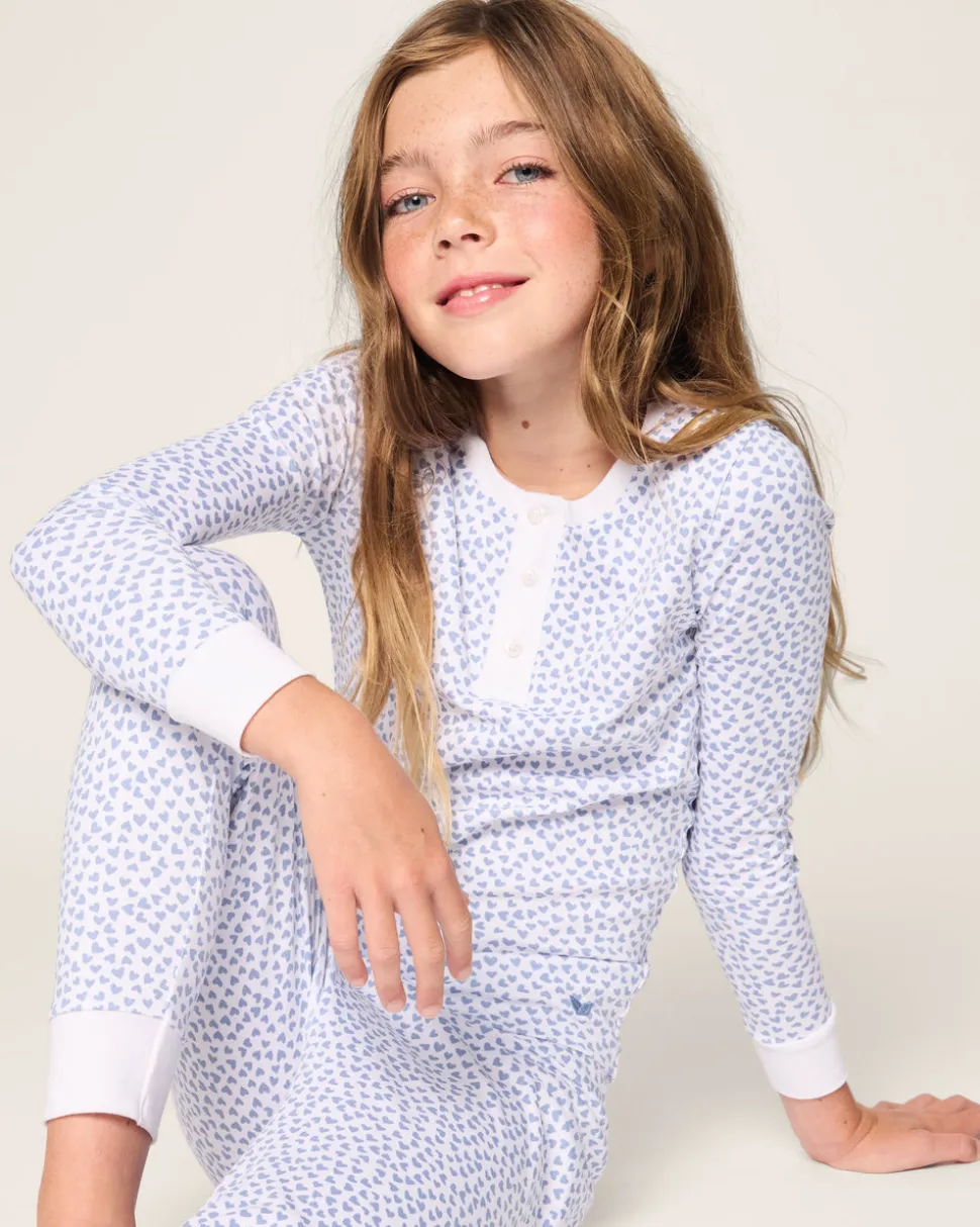 Kid’s Pima Snug Fit Pajama Set in Bluehearts