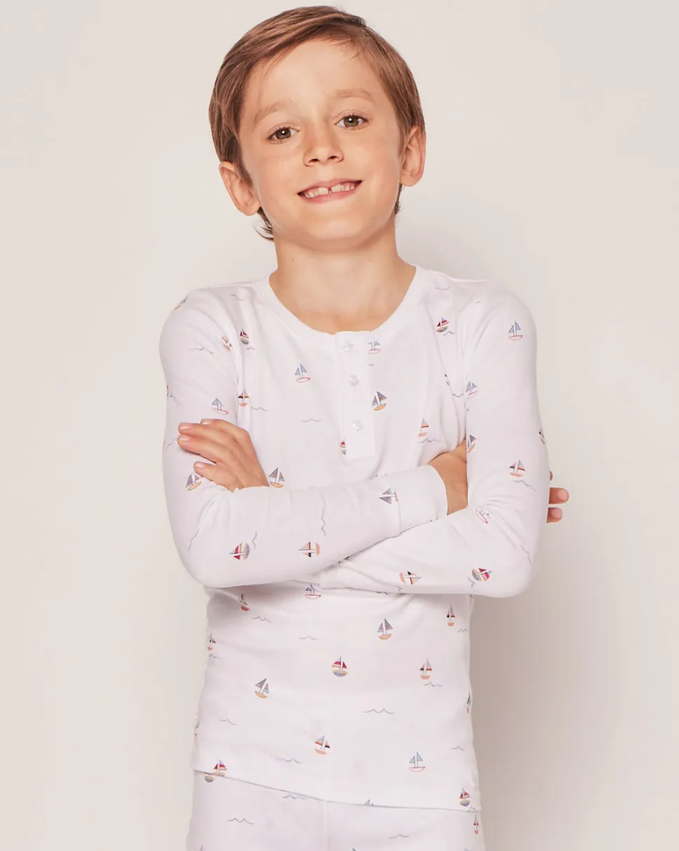 Kid’s Pima Snug Fit Pajama Set in Bateau