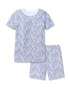 Kid’s Pima Snug Fit Short Set in Fleur d'Azur