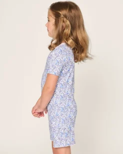 Kid’s Pima Snug Fit Short Set in Fleur d'Azur